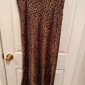 Zara Leopard Print Maxi Skirt - Tan & Black